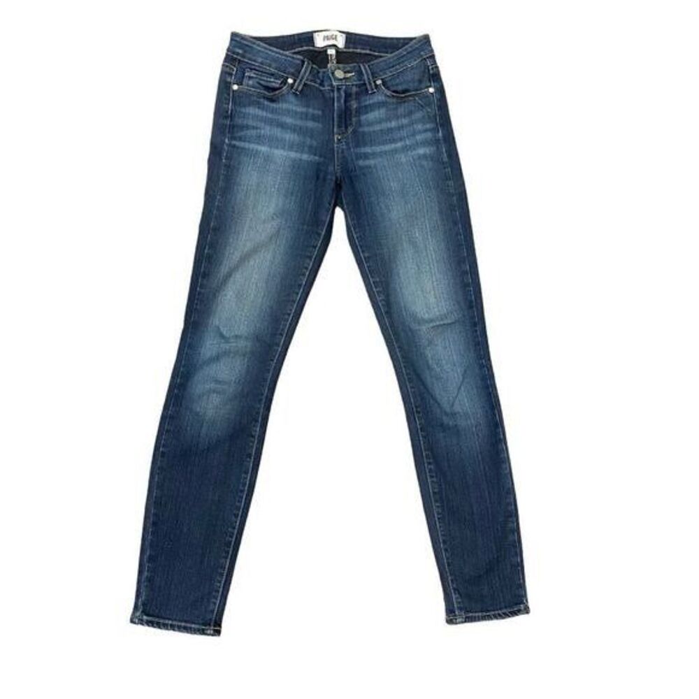 PAIGE 26 Verdugo Ankle Jeans Dark Wash Light Distress Excellent Condition Denim